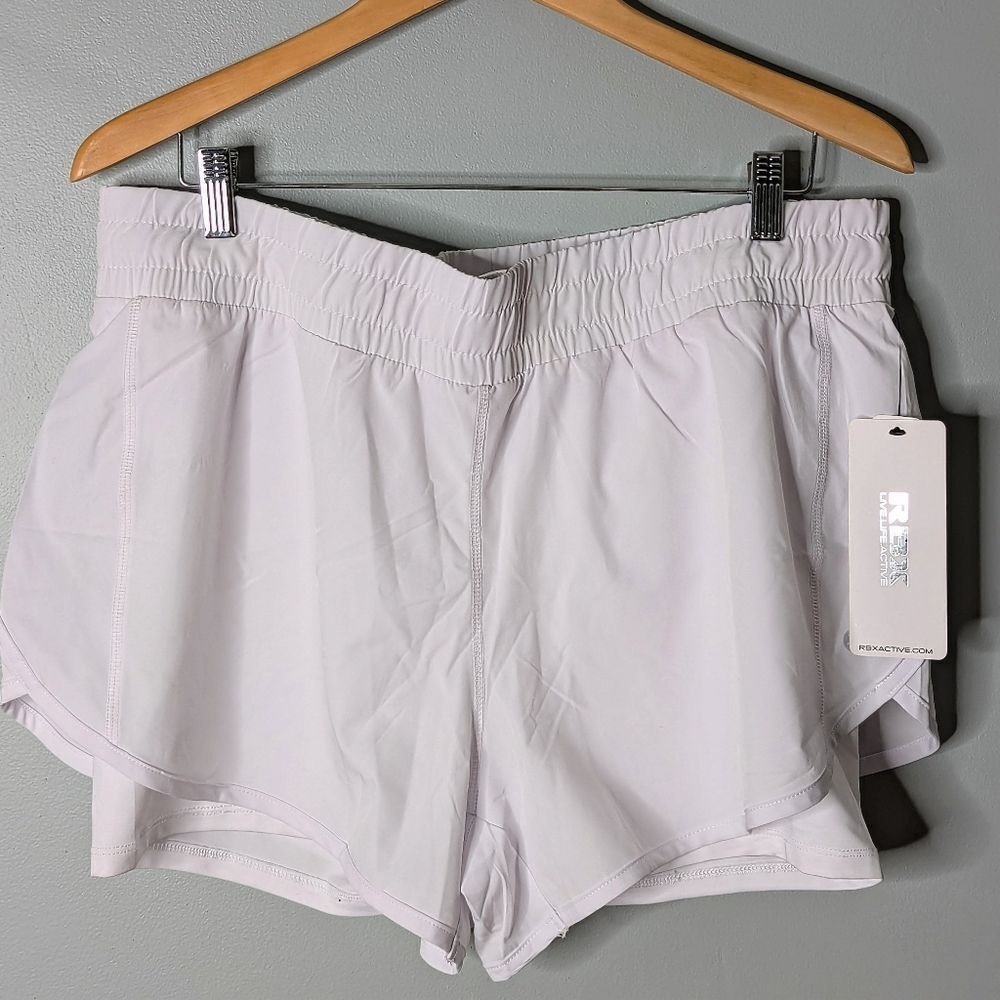 RBX Quick Dry White Athletic Stretch Running Shorts size XL